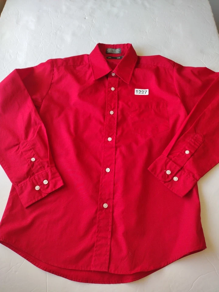 Рубашка на пуговицах Dockers для мальчиков молодежный размер 14 красная на пуговицах длинные рукава цветная - Изображение 2 из 4