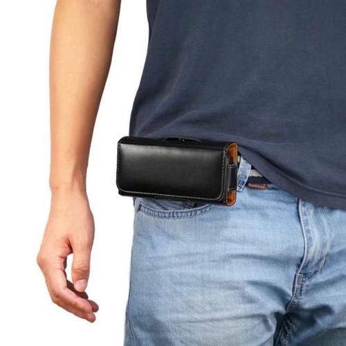 For Cricket Ovation 2 Leather Belt Clip Pouch Holster Carry Case Cover - Picture 10 of 10
