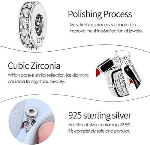 Pandora Charms Bracelet With Crystal Love Silver Charm Jewelry Gift. - Picture 13 of 14