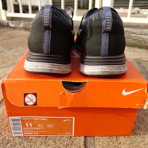 Nike Flyknit One+ Trainer Running Shoes Sport Sequoia White/Black/Dark Grey - Picture 4 of 5