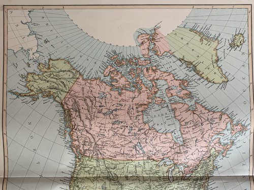 1891 NORTH AMERICA LARGE COLOUR MAP BY W.G. BLACKIE 129 YEARS OLD - Picture 2 of 3