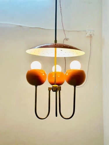 Maßgeschneidert Tolle Jahrhundertmitte Sputnik Kronleuchter Scheibe Anhänger Mit - Bild 5 von 5