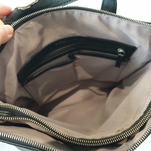 FIORELLI Large BACKPACK BAG Black Faux Vegan Leather Compartments Zip Pockets - Picture 7 of 13
