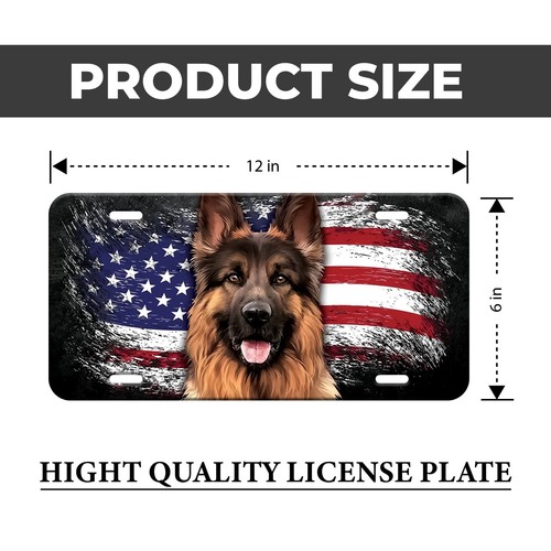 Perro Pastor Alemán Bandera EE. UU. Amantes de los Perros Novedad Placa Automática 6x12" - Imagen 5 de 7