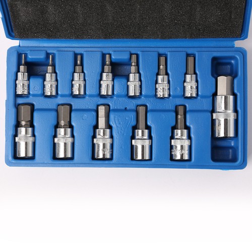 NEW 13pc Allen Key Ratchet Wrench 1/4" 3/8" 1/2" Drive SAE Hex Bit