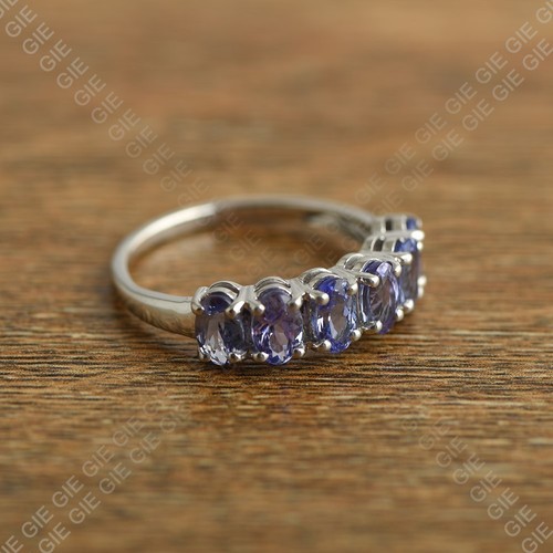 925 Sterling Silver Natural Purple Tanzanite Gemstone Ring Size US 4-8 - Picture 3 of 3