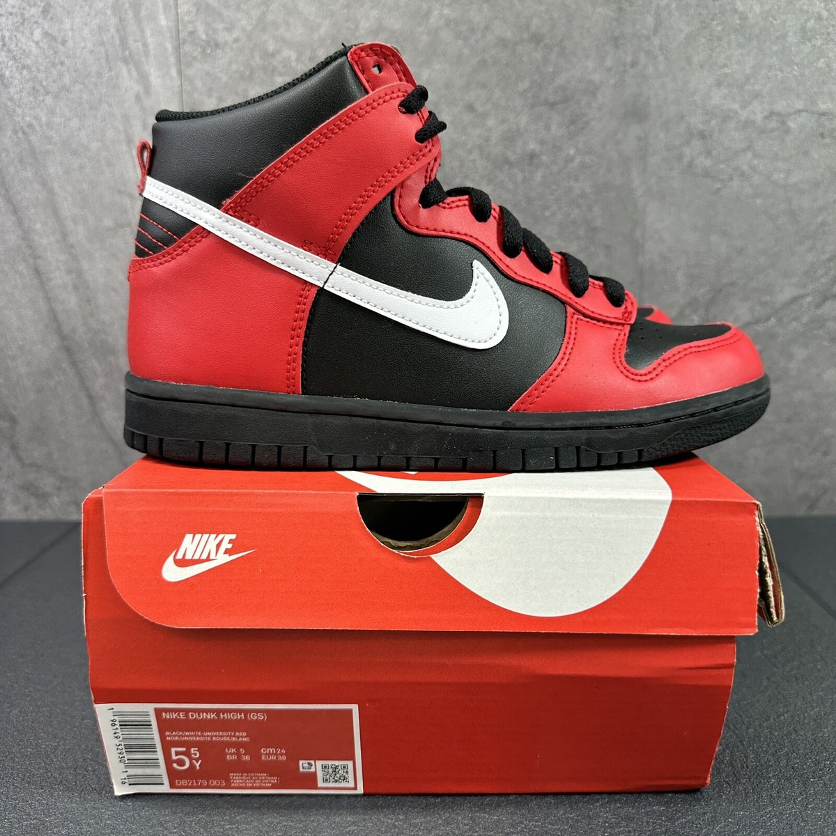 Nike Dunk High GS DEADPOOL Size 5.5Y Size 7 Womens Red Black