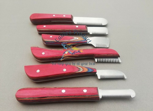 Haustier Stripping Pflegemesser Katze Hunde Haustier Kämme Holzgriff - Bild 3 von 3