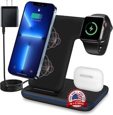 Cargador Inalambrico, Base De Carga Inalambrica 3 En 1 Para Apple Watch Nuevo