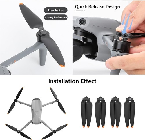 8 Stück Air 3 Propeller für DJI Air 3 Zubehör, Geräuscharme Blätter 8747F Requisiten... - Bild 6 von 10