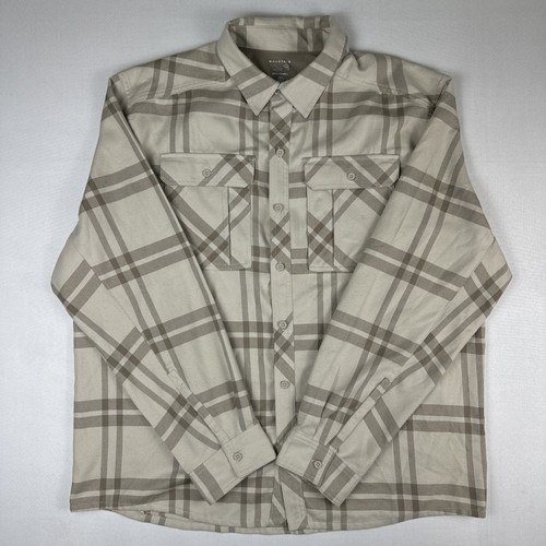 Mountain Hardwear Hemd Herren XL beige hellbraun Flanell kariert Knopfleiste Outdoor