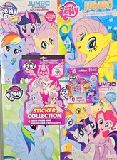 My Little Pony Jumbo Coloring  Activity Book 4-ct Set W/ Stickers  Crayons New