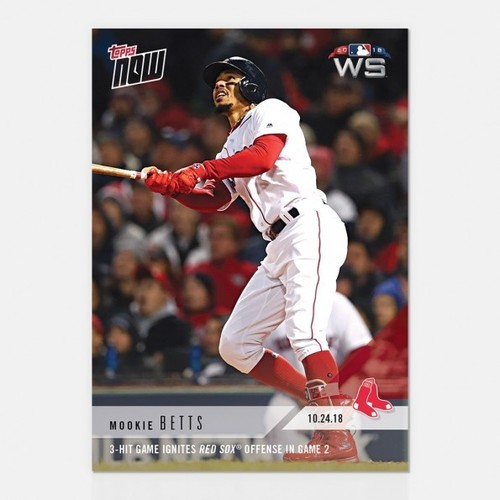 2018 TOPPS NOW #934 MOOKIE BETTS 3-HIT GAME IGNITES RED SOX OFFENSE IN GAME 2 - Picture 1 of 2