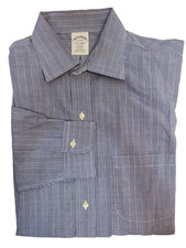 Brooks Brothers Regent Long Sleeve Shirt Blue White Check Mens Size 16/34