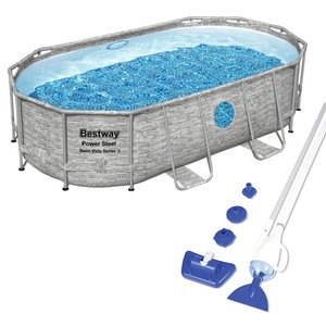 Bestway 14ft x 8ft x 39.6in Power Swim Vista Pool with Pump and AquaCrawl Vacuum - Click1Get2 Coupon&