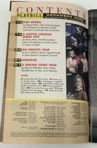 Rivista PLAYBILL cena alle otto firmata Christine Ebersole 2002 Lincoln Center - Foto 4 di 9