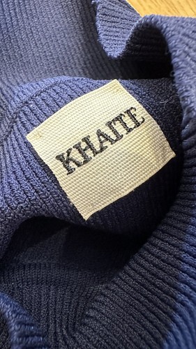 Khaite Wool Knit Short Sleeve Top Jumper Navy Stripe L 12 Classic Nautical - Picture 16 of 20