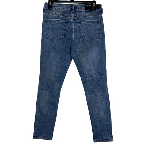 Dear John NWT Woman's Valley Blue Mid Rise Skinny Distressed Denim Jeans Size 26 - Picture 3 of 10