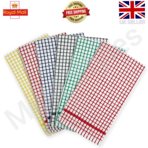 CONFEZIONE DA 12 ASCIUGAMANI DA TÈ 100% COTONE PIATTO SPUGNA Cloths pulizia cucina asciugatura - Foto 8 di 14