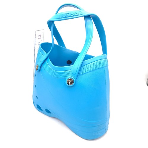 Gummi Crock-Stil blau Gummi wasserdicht Beuteltasche Handtasche Strandtasche Schuhform - Bild 6 von 9
