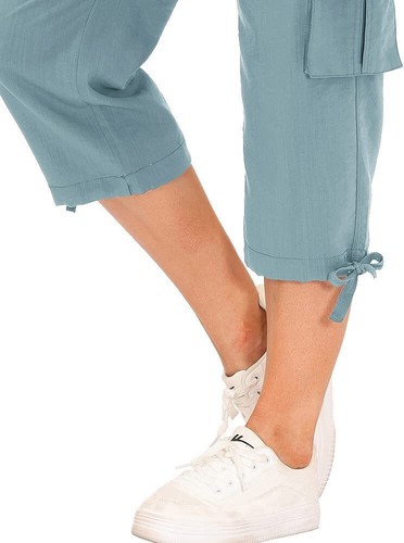 MoFiz Womens Capris with Pockets Loose Fit Casual Capri Pants Dressy Lightwei... - Picture 5 of 7