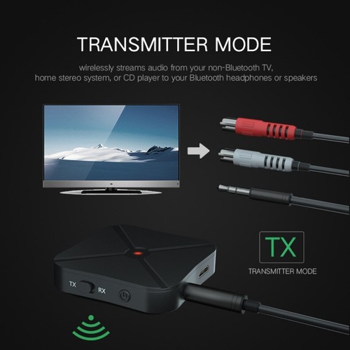 2 in 1 Bluetooth Transmitter Receiver Wireless Stereo Adapter for TV Car Audio - Picture 6 of 11