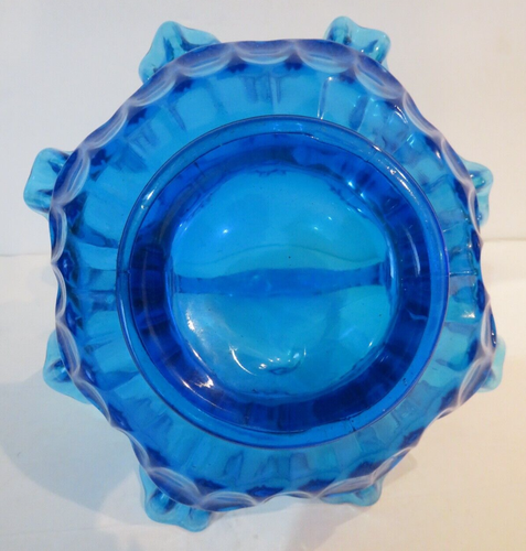 Fenton Daumenabdruck Braut Korb kolonialblau 8" geraffter Rand Vintage Süßigkeitenschale - Bild 8 von 8