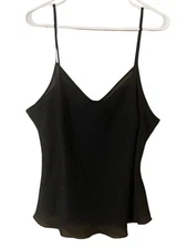 Lane Bryant Black Sheer Top Cami Women’s 14/16 adjustable Spaghetti straps Goth