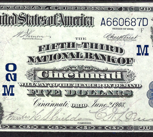 🇺🇸 OH 1902 $5 VERY LOW CH#20 ♚♚CINCINNATI, OHIO♚♚ PMG CH EX FINE 45 AMAZING! - Picture 2 of 3