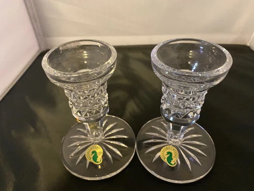 Vintage Waterford Crystal Candlesticks - 4 1/4" - Blarney Pattern