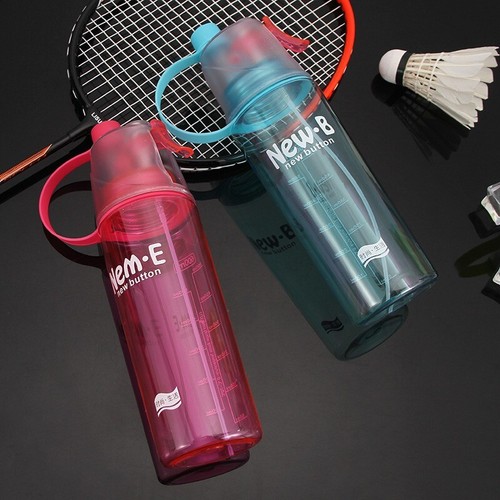 600ml Portable Drinking Water Bottle Sports Travel Spray Mist Cool Water Bottle - Picture 21 of 28
