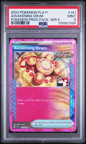 Awakening Drum - PSA 9 - 141/162 - Prize Pack Series 5 - Graded Pokemon Card - Picture 2 of 3