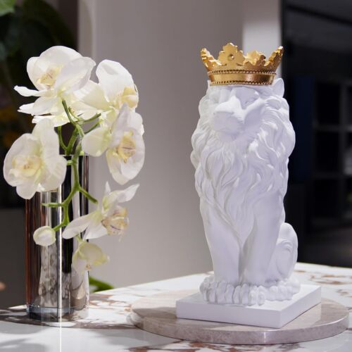 Unique 15-Inch Decorative Lion Statue - Nature-Inspired Home Accent - Picture 3 of 11