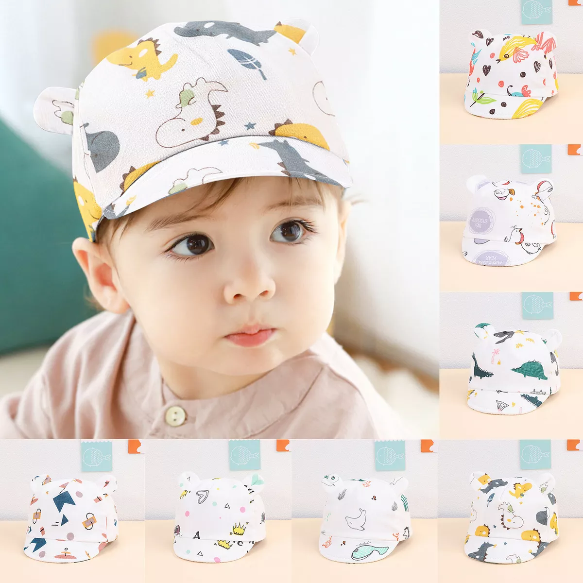 Infant Baby Boys Girls Soft Peaked Cap Spring Summer Sun Hat Cute Cartoon  Cap