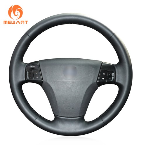 Cubierta de volante de cuero artificial negro Mewant hágalo usted mismo para Volvo S40 V50 - Imagen 1 de 7