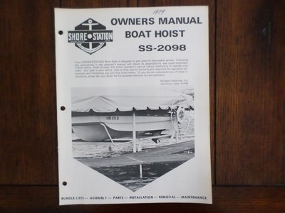 Shore Station SS-2098 Boat Hoist Owners Manual | eBay