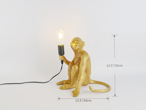 Vintage Resin Monkey Table Lamp Sitting Monkey Light Home/Office Table Lamp - Picture 9 of 9