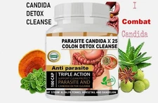 Potent Candida Cleanse support capsules  and Detox with Herbs Enzymes Yeast #1