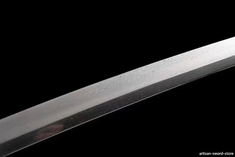 Espada Samurai Japonesa Hoja de Acero Damasco Forjada a Mano Katana Full Tang Afilada Foto 4 de 4