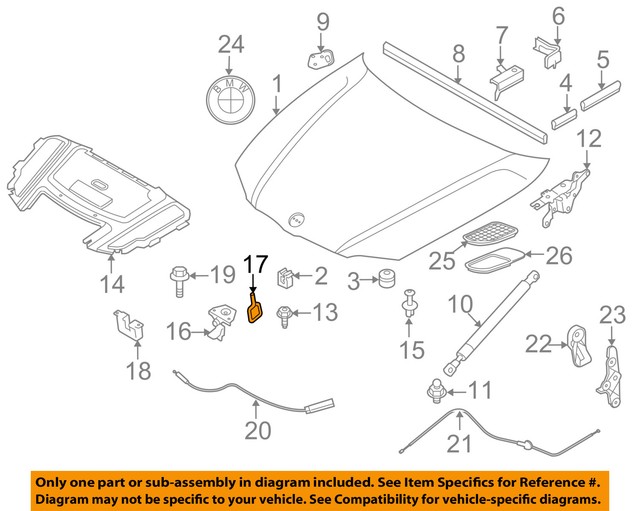 BMW (2004+) Hood Catch Bracket GENUINE + 1 year Warranty for ...
