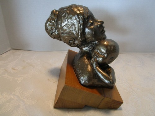 MCM Austin Prod scultura madre e bambino statua bambino gesso anni '70 USA - Foto 6 di 10