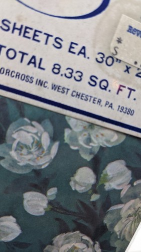 Vintage Norcross Geschenkpapier Frühling Blumen 4 volle Blätter Neu aus altem Lagerbestand - Bild 7 von 8