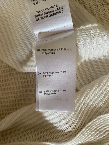 Samsoe & Samsoe Women's Clear Cream Thin Knit Ribbed Summer Jumper Top Size S - Picture 7 of 7