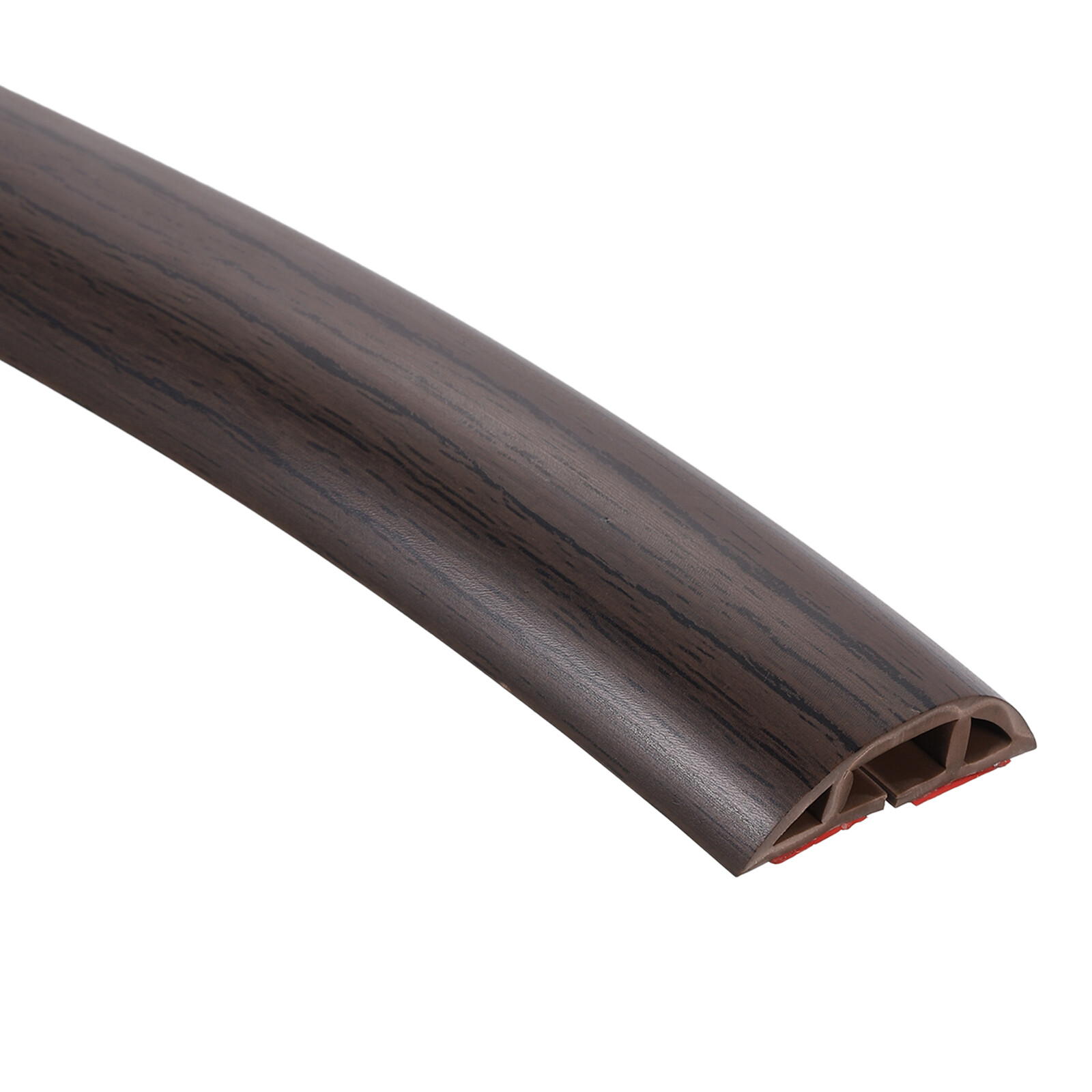 D30 6.6ft Floor Cord Cover, PVC Cord Cover Floor, Wire Cover, Wood Dark Brown