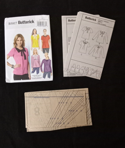 BUTTERICK UNCUT Pattern B5817 Misses Size 6-14 Lightweight Pullover Top Tunic FF - Picture 6 of 9