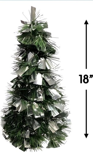 Brite Star Tinsel Cone Tree-Ideal for Festive Home Display & Christmas 18" - Picture 2 of 2