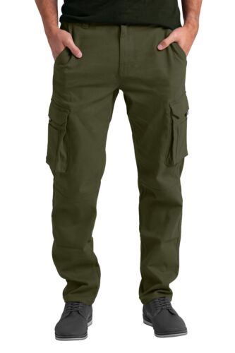 Mens Cargo Trousers Relaxed-Fit Work Outdoor Hiking Multi Pockets Stretch Pants - Picture 41 of 43