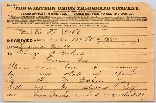 Scarce Vintage 1901 Western Union Telegraph "Please Come Here In Morning" - Picture 2 of 3