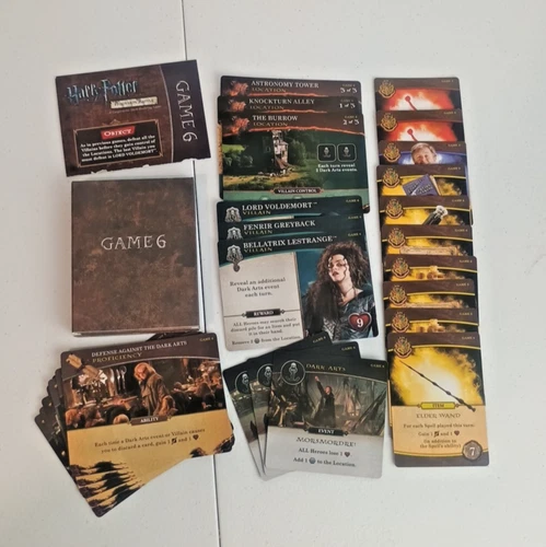 Harry Potter Hogwarts Battle Replacement Part Game 6 Card Deck Complete