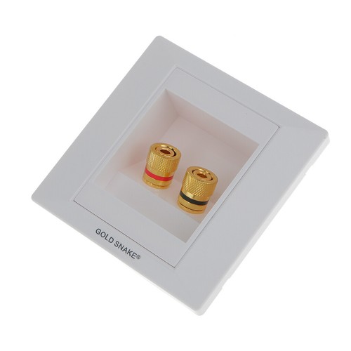 2 Buchsen Lautsprecherdose Wandsteckdose Lautsprecher Anschluss - Weiß - Bild 2 von 7